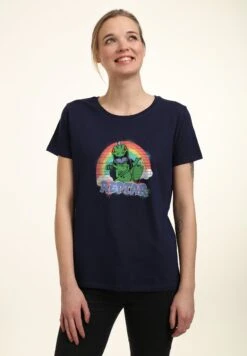 Henry Tiger Rugrats Spray Paint Reptar - T-Shirt Print - Navy Blue
