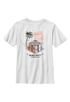 Henry Tiger Minecraft Build Create Explore - T-Shirt Print - White