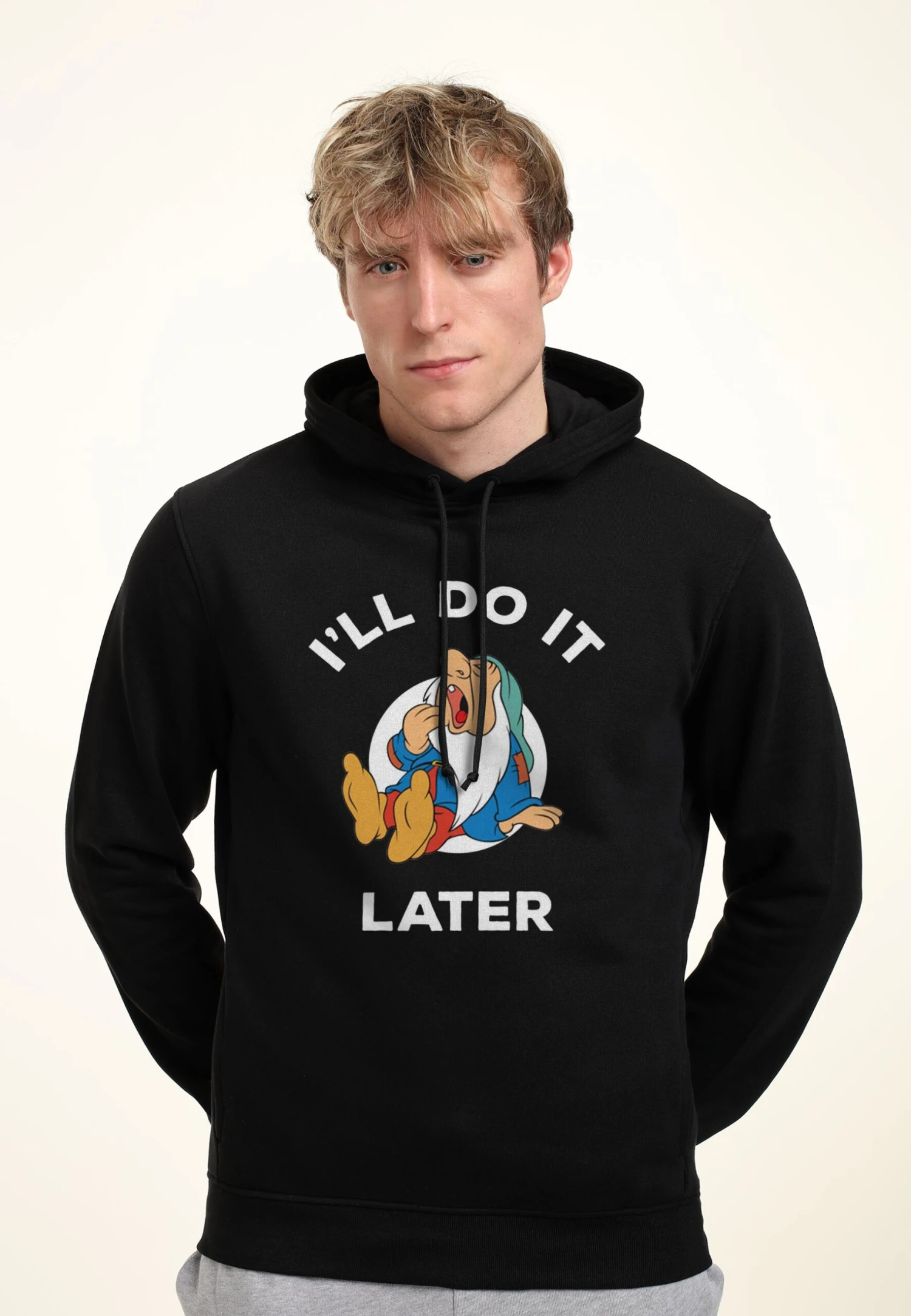 Henry Tiger Snow White Do It Later - Hoodie - Black - Afbeelding 4