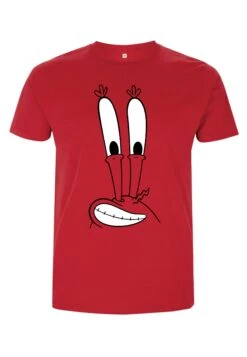 Henry Tiger Spongebob Squarepants Mr Krabs Big Face - T-Shirt Print - Red