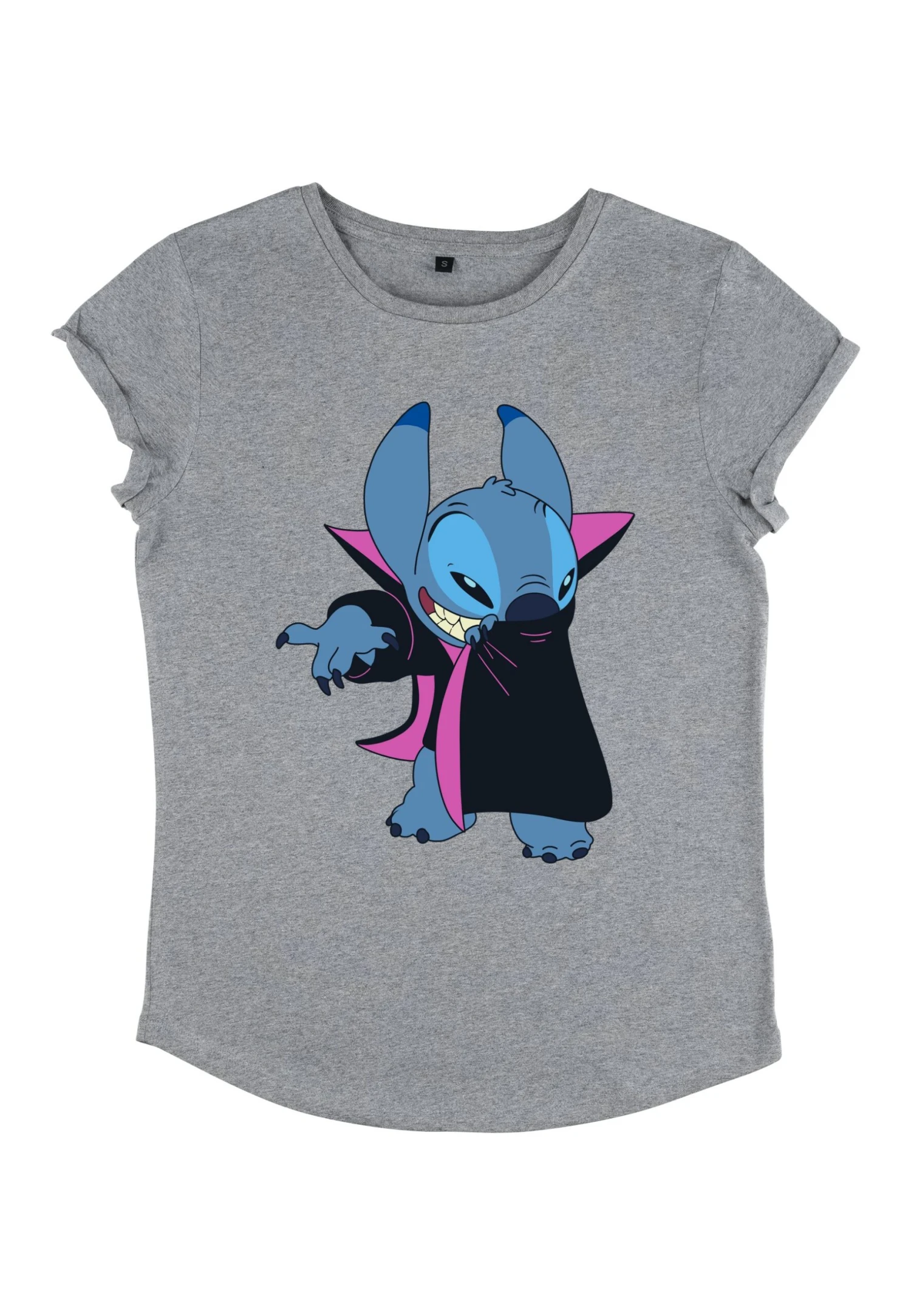 Henry Tiger Lilo & Stitch Vampire Stitch - T-Shirt Print - Melange Grey - Afbeelding 4