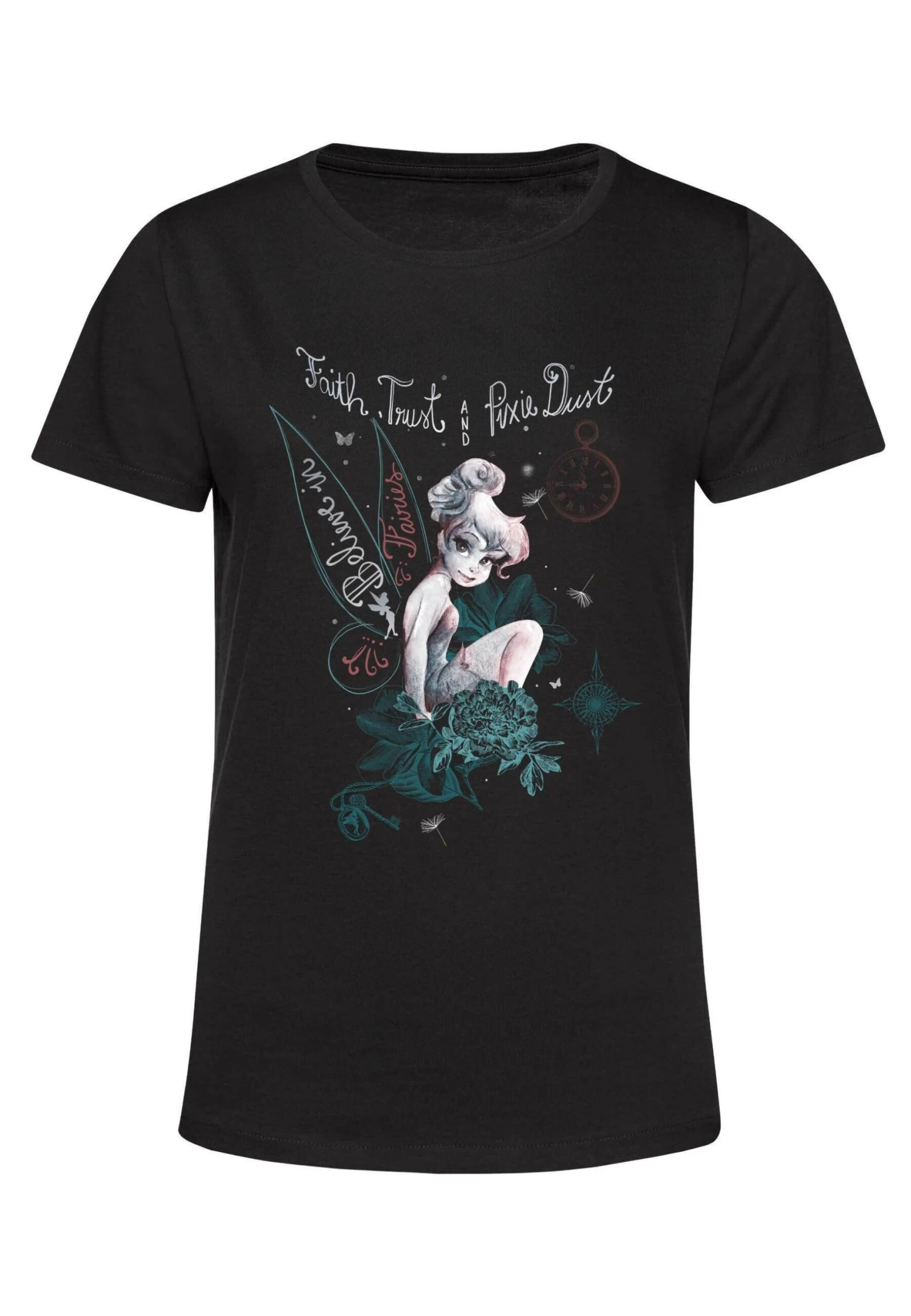Henry Tiger Peter Pan Tink In Fairy Land - T-Shirt Print - Black - Afbeelding 5
