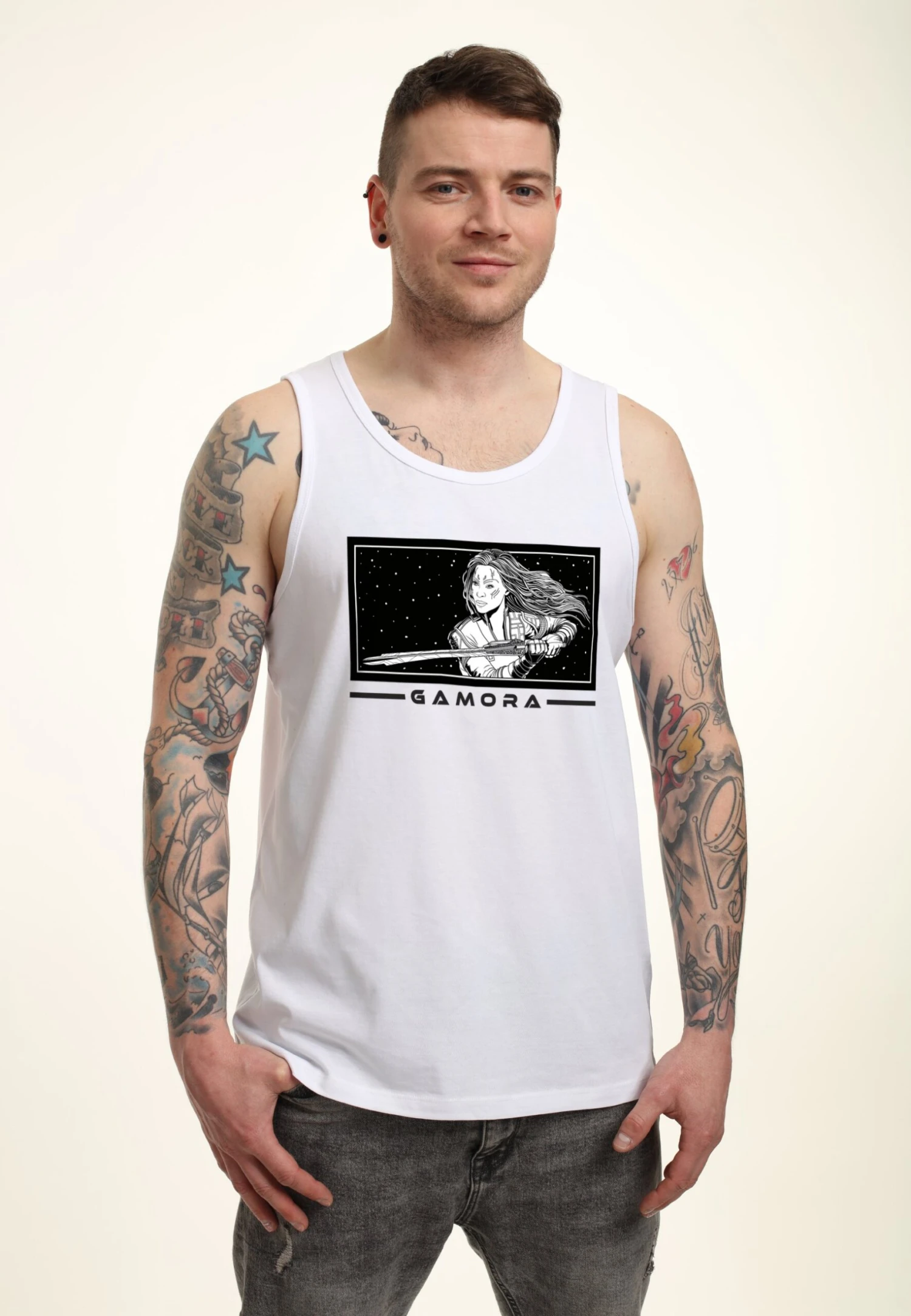 Henry Tiger Guardians Of The Galaxy Vol. 3 Gamora BadgeTank - Top - White