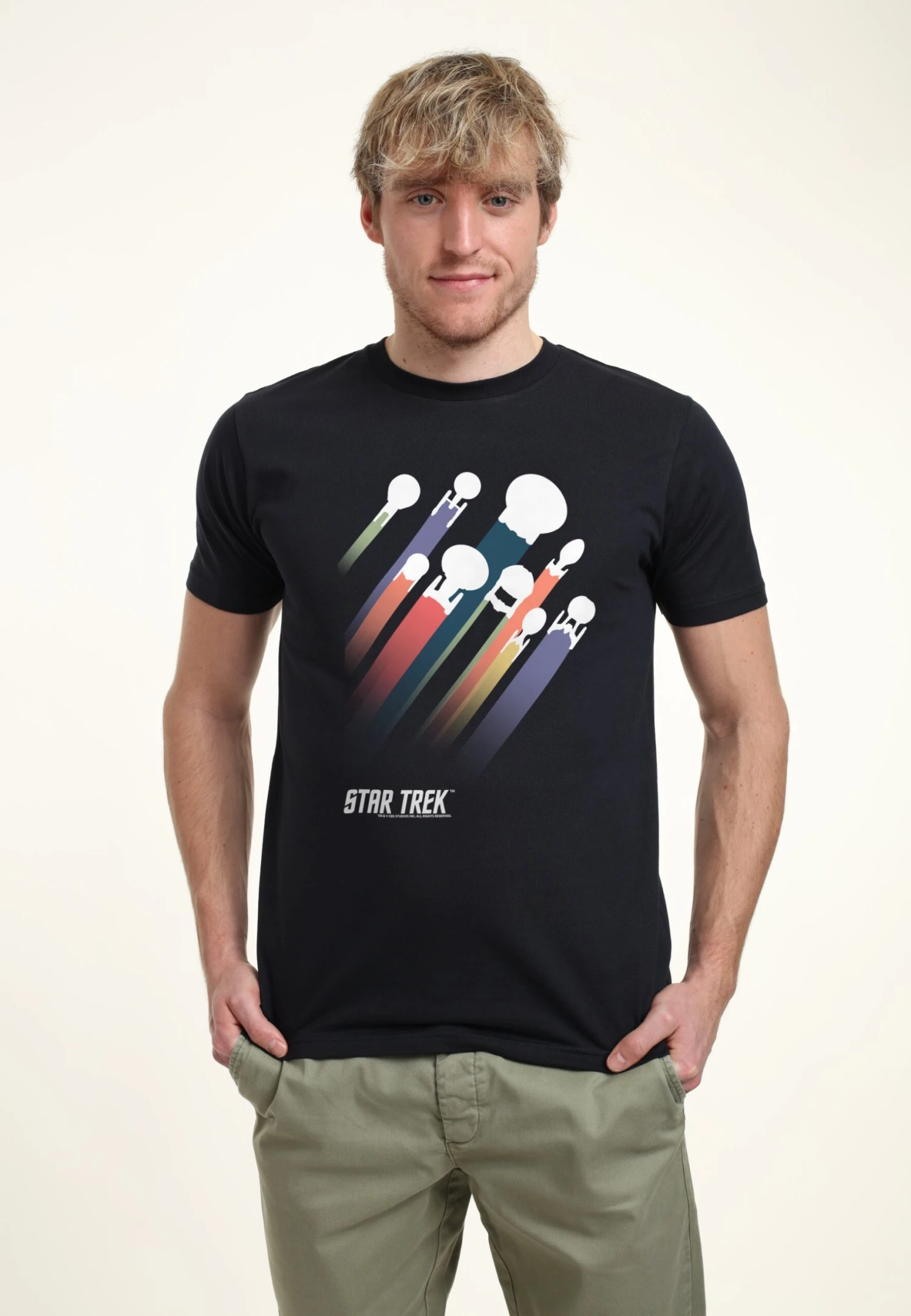 Henry Tiger Star Trek Ship Streaks - T-Shirt Print - Navy Blue