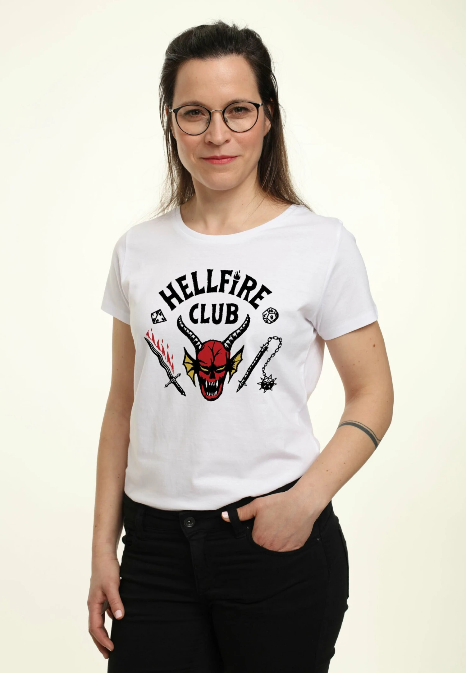 Henry Tiger Stranger Things Hellfire Club - T-Shirt Print - White - Afbeelding 4