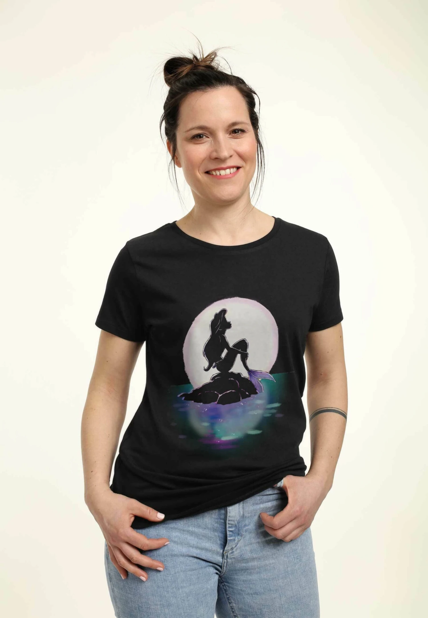 Henry Tiger The Little Mermaid Sunset Ariel - T-Shirt Print - Black - Afbeelding 3