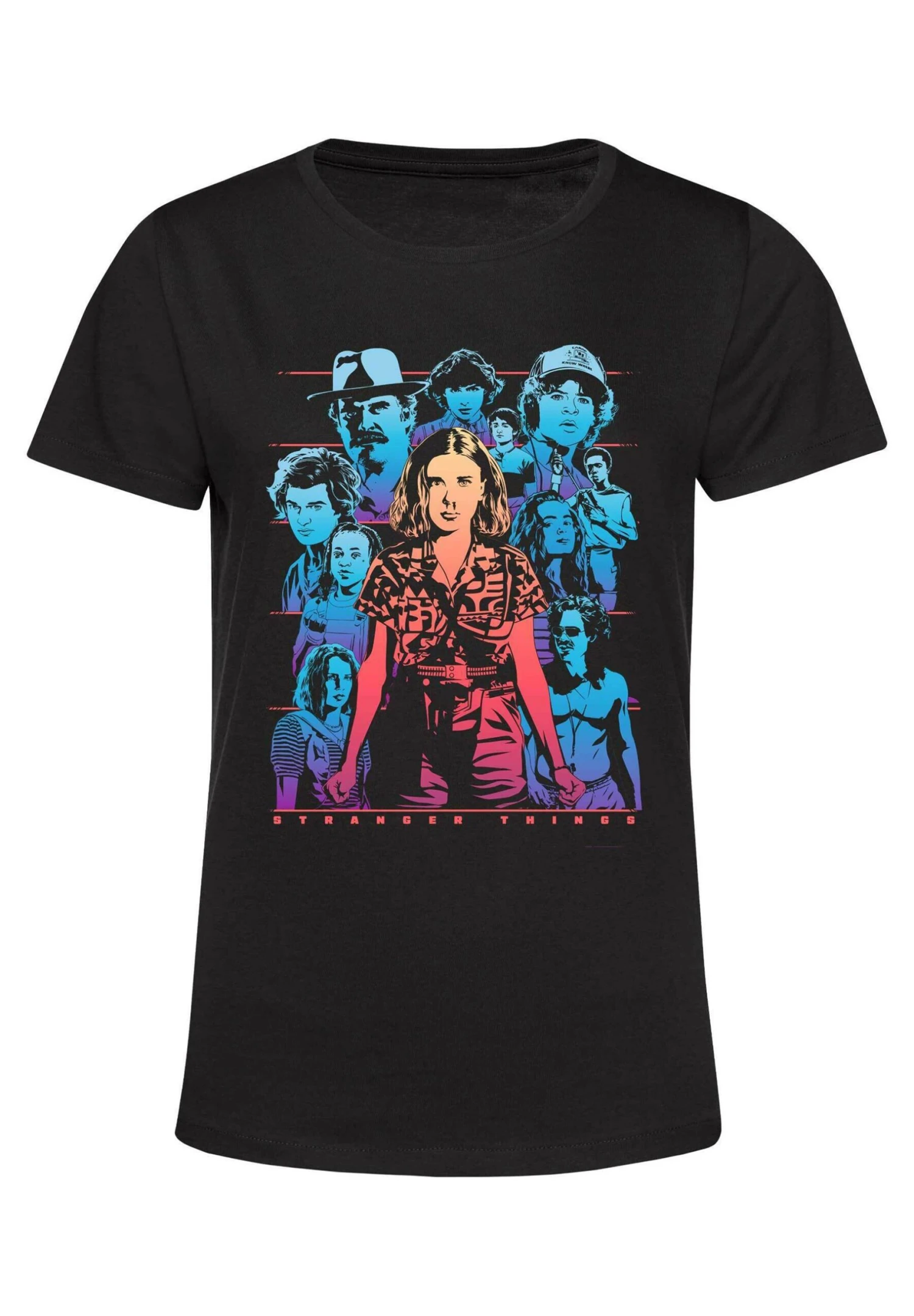 Henry Tiger Stranger Things Populous Gaze - T-Shirt Print - Black - Afbeelding 5