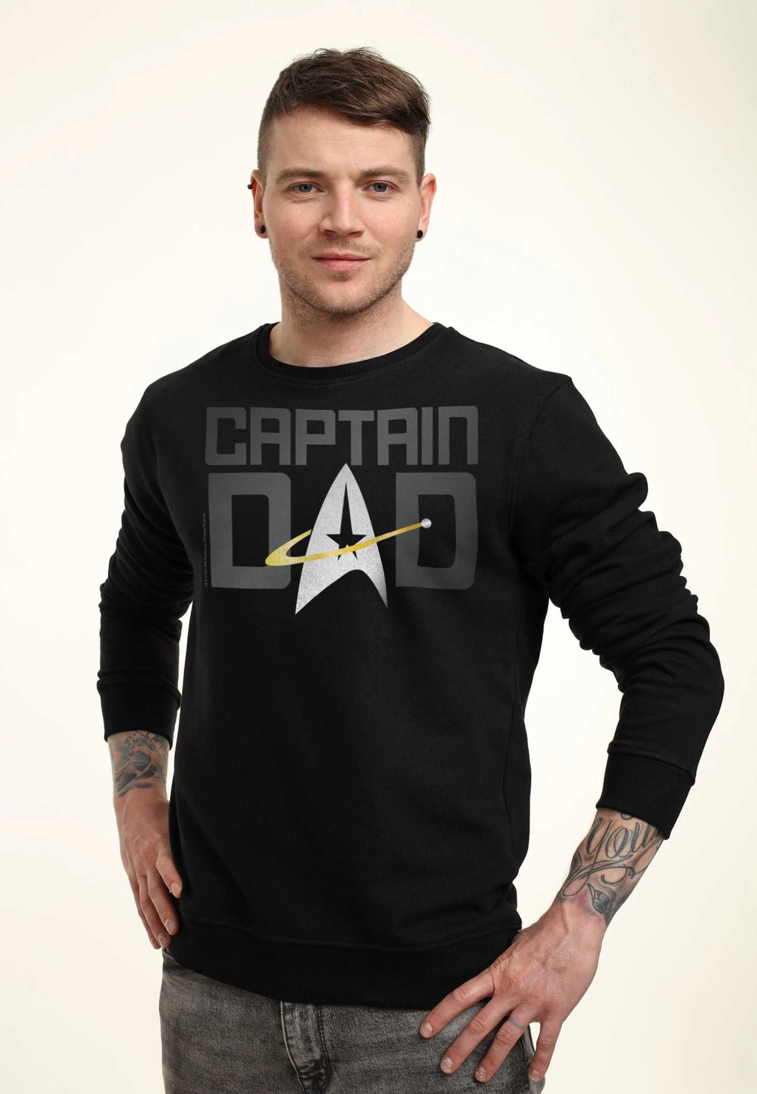 Henry Tiger Star Trek The Next Generation Captain Dad - Sweater - Black