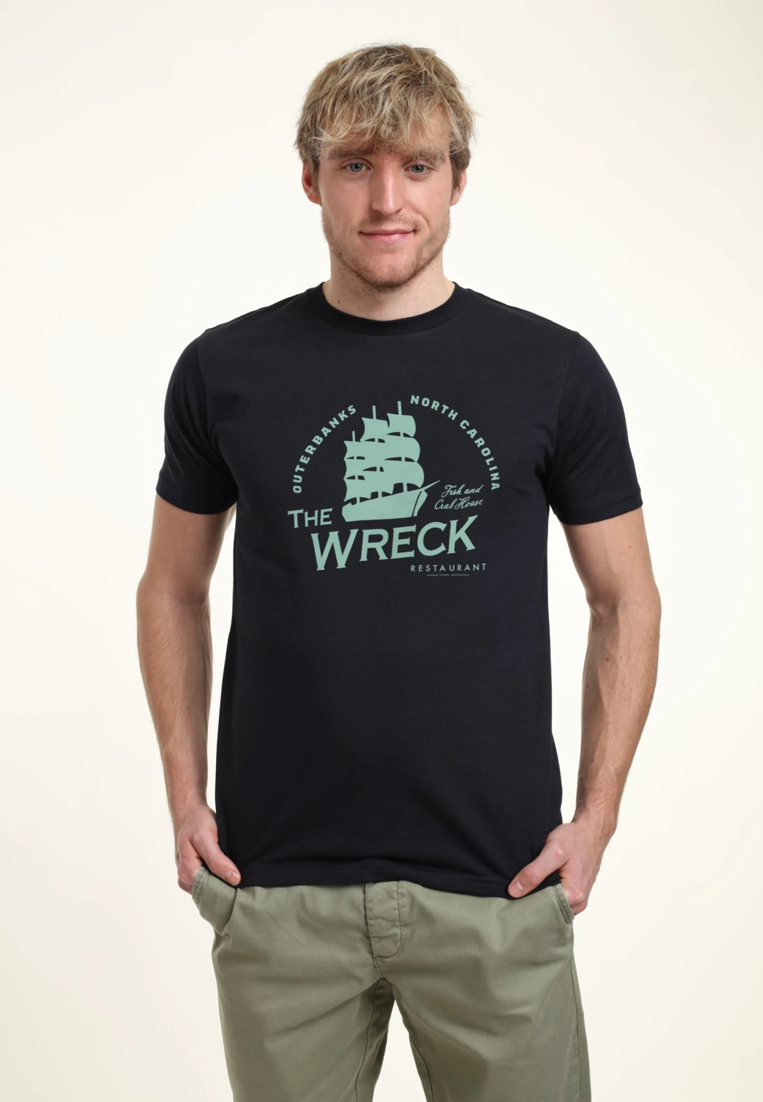 Henry Tiger Outer Banks Wreck Restaurant - T-Shirt Print - Navy Blue