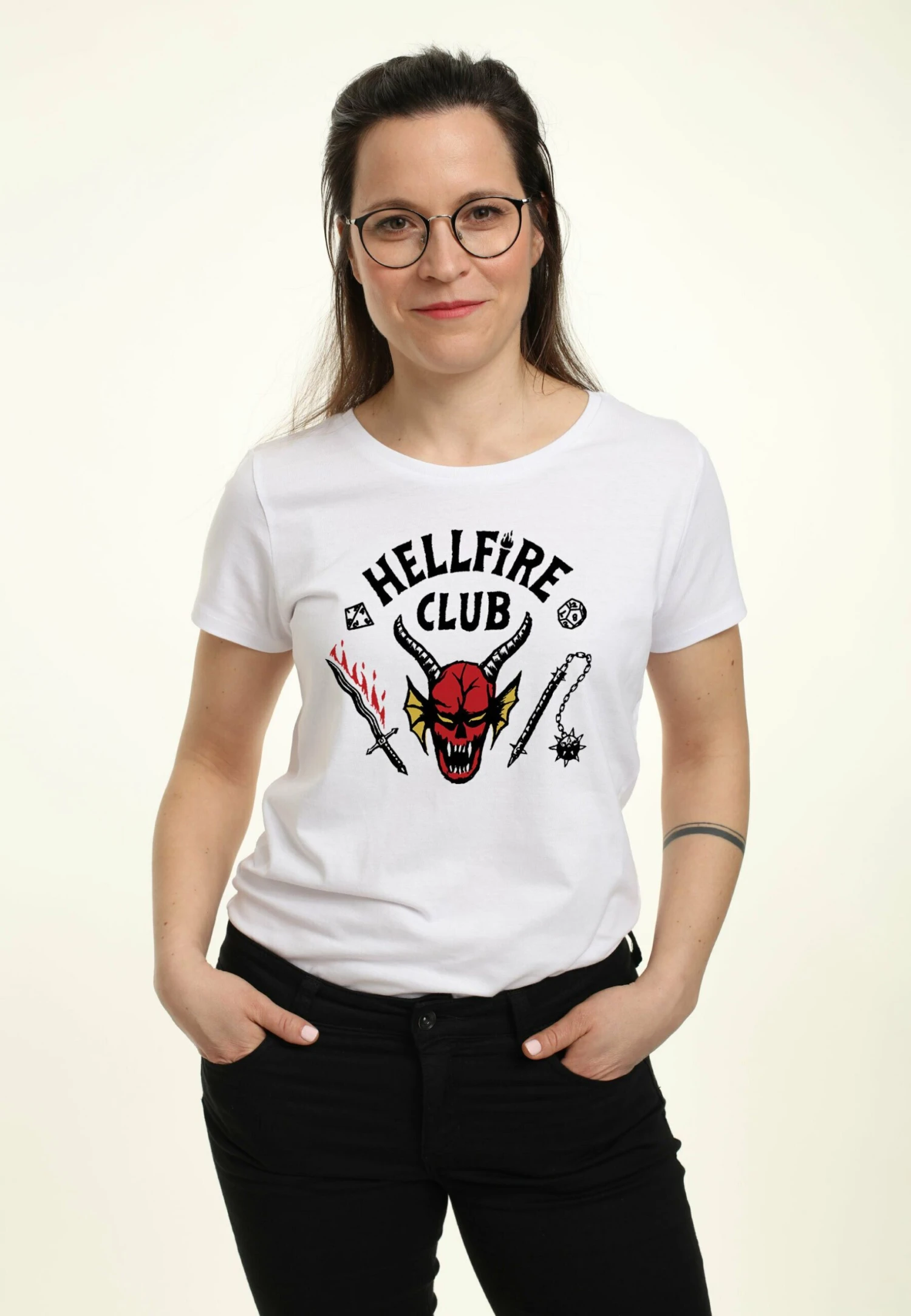 Henry Tiger Stranger Things Hellfire Club - T-Shirt Print - White