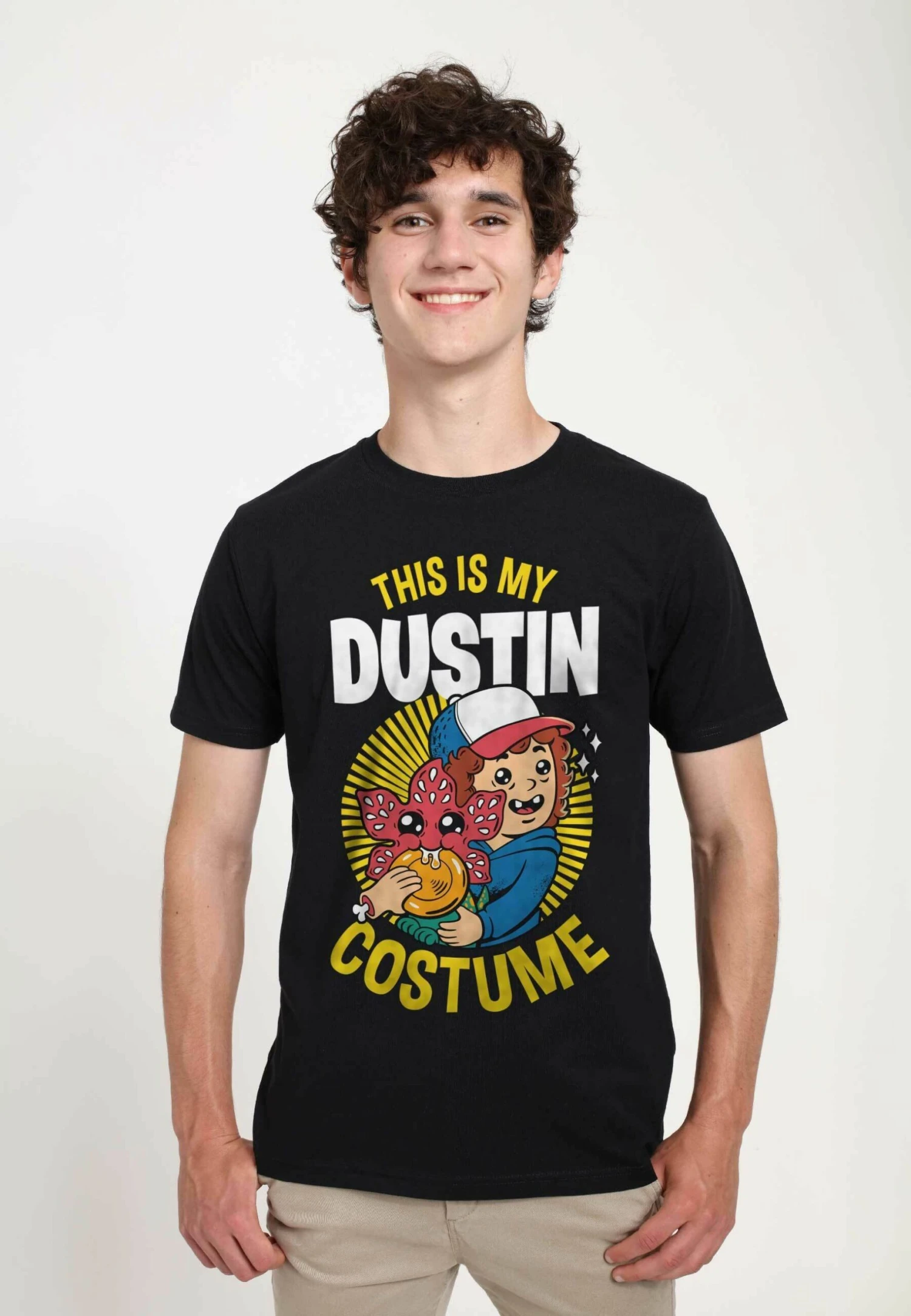 Henry Tiger Stranger Things Dustin Costume Unisex - T-Shirt Print - Black