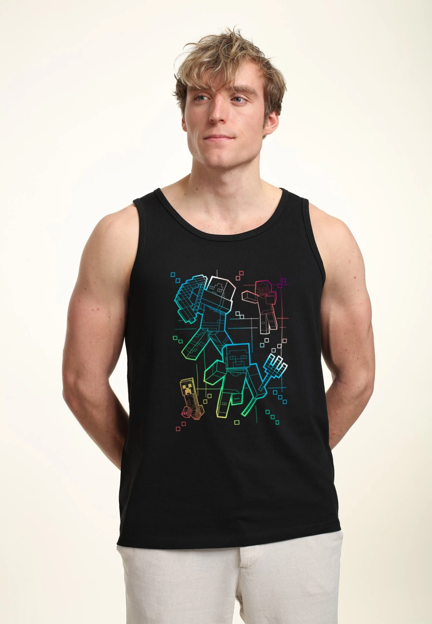 Henry Tiger Minecraft Gradient Lines Tank - Top - Black - Afbeelding 3
