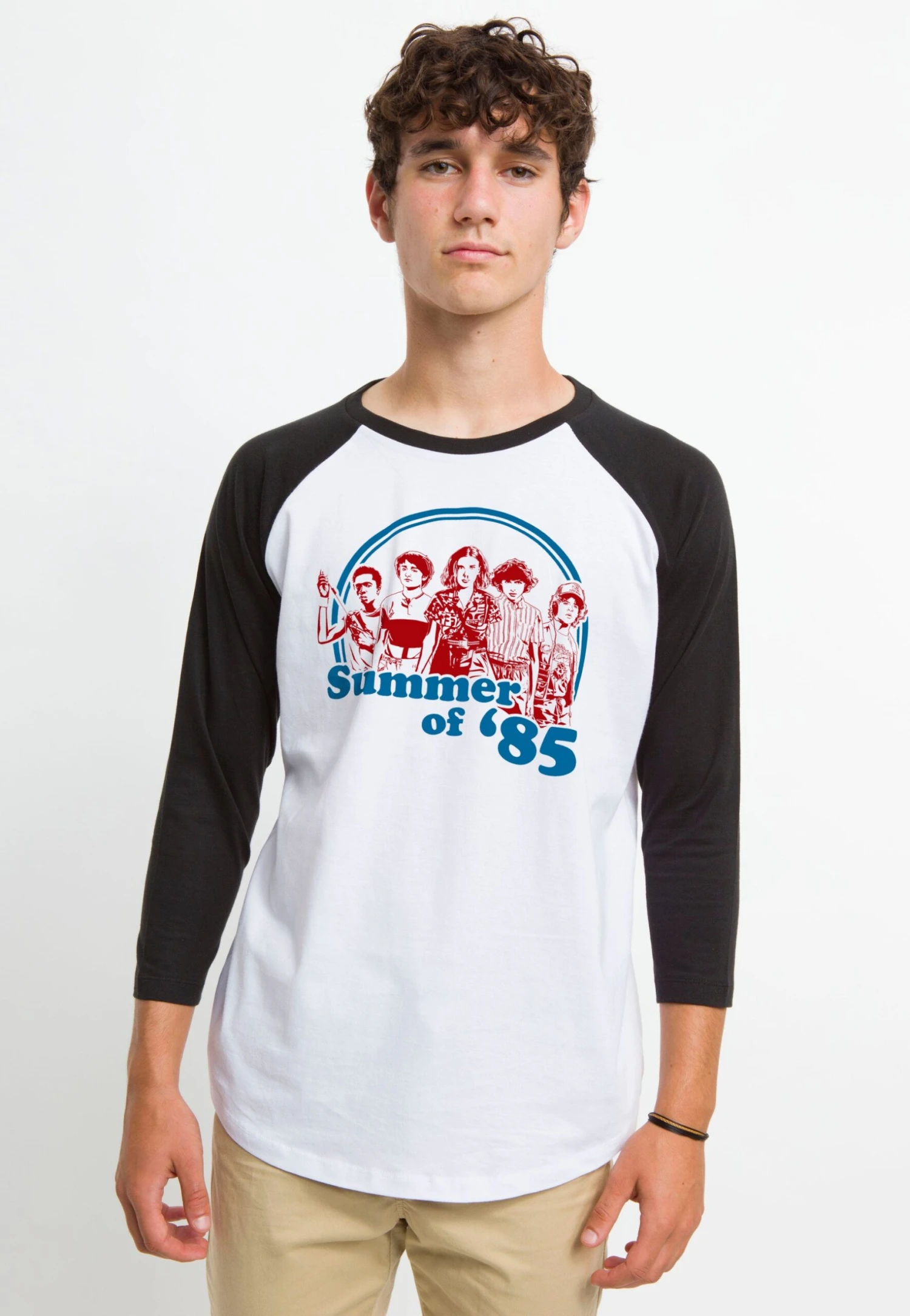 Henry Tiger Stranger Things Summer Of 85 - Longsleeve - White Black - Afbeelding 3