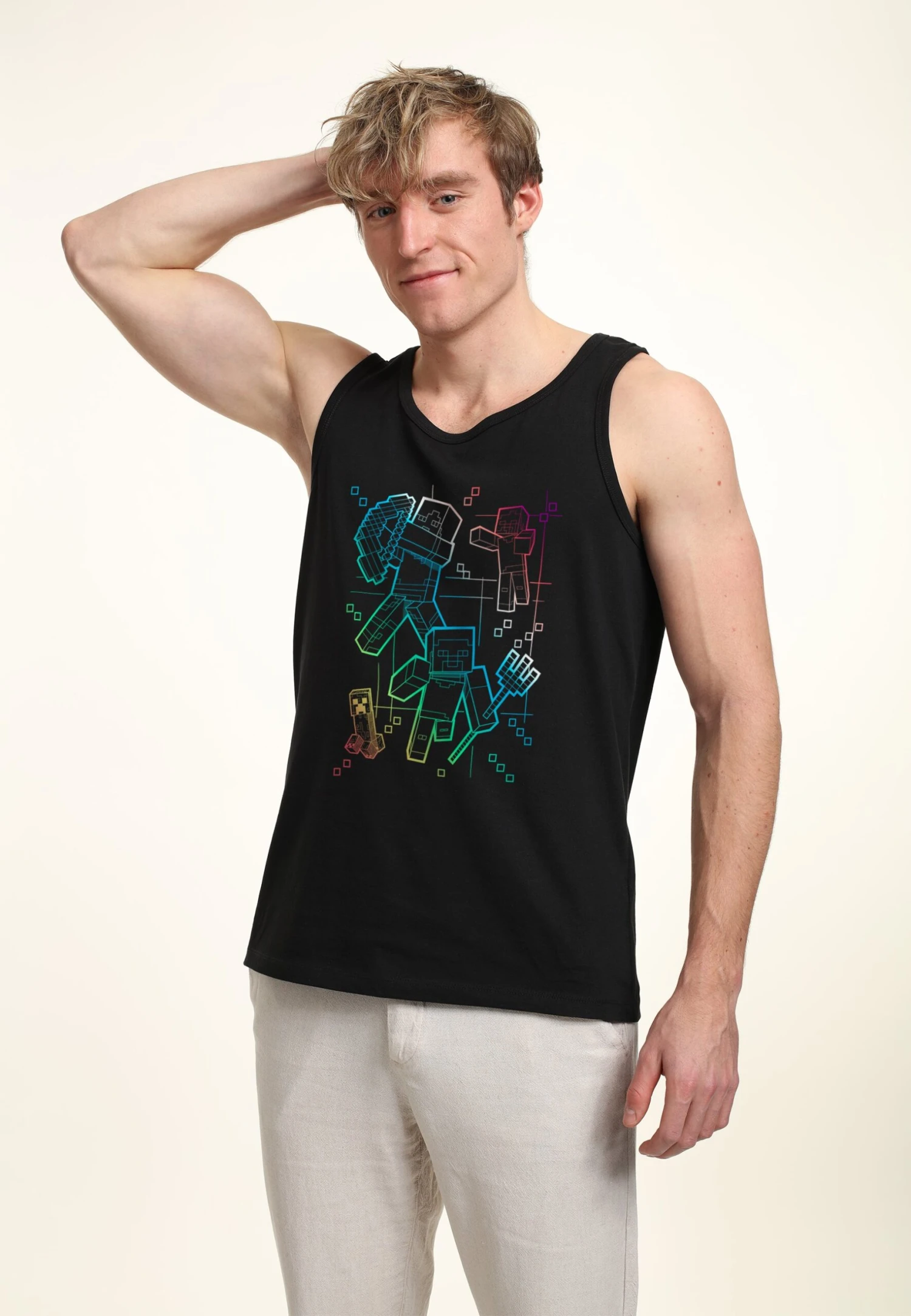 Henry Tiger Minecraft Gradient Lines Tank - Top - Black - Afbeelding 4