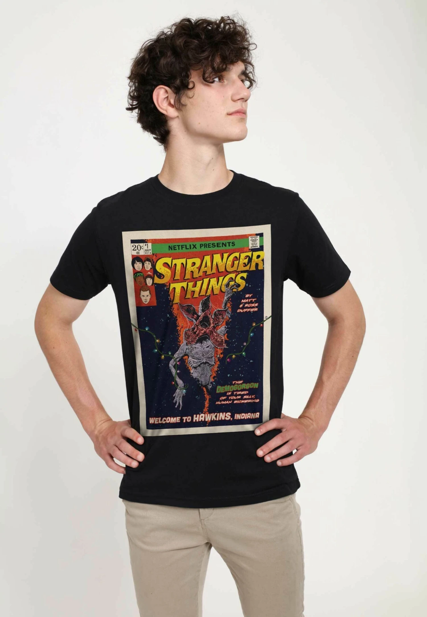Henry Tiger Stranger Things Comic Cover Unisex - T-Shirt Print - Black - Afbeelding 3