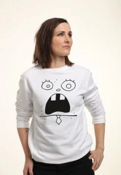 Henry Tiger Spongebob Squarepants Doodlebob Face - Sweater - White
